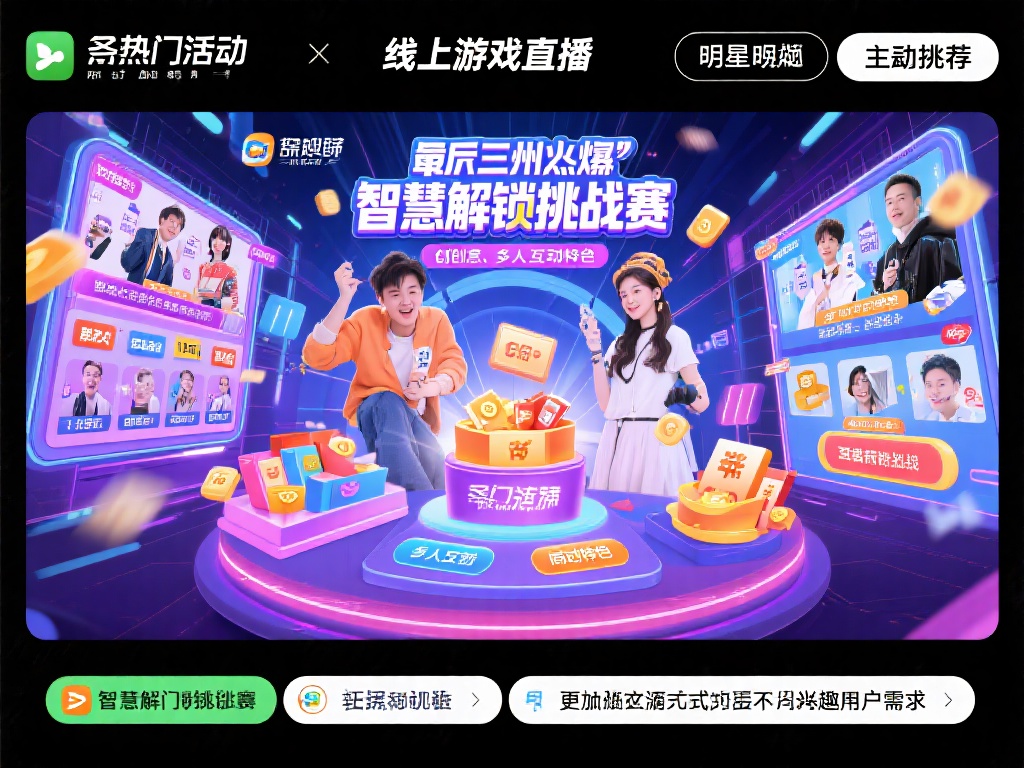 这些热门活动涵盖在线游戏直播、明星互动、主题活动挑