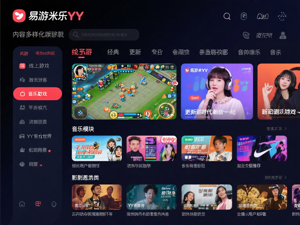 多元化的娱乐内容
易游米乐yy在内容多样性上做到